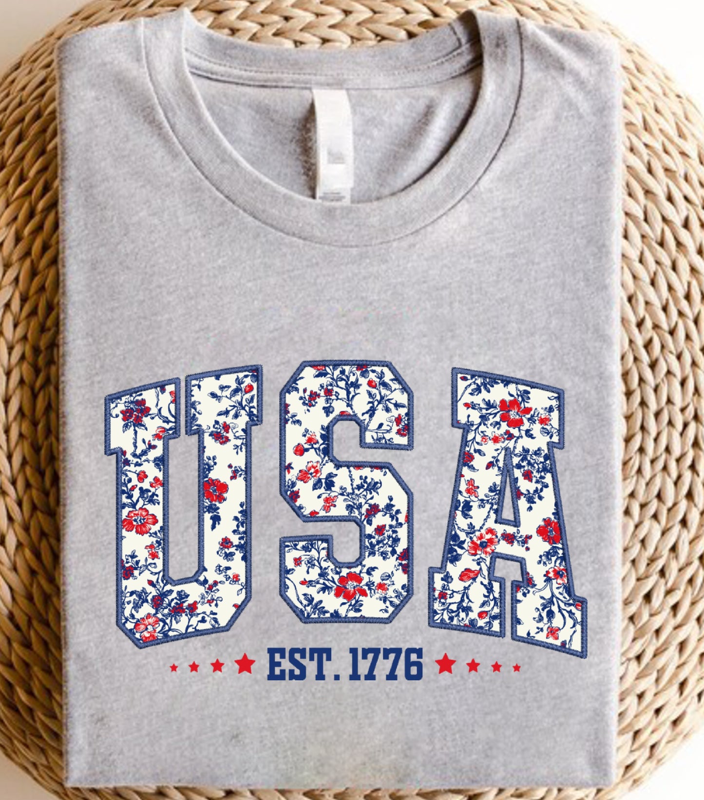 America Patriotic Sweatshirt, 4th Of July Sweatshirt, Independence Day Sweatshirt,  Flower 4th of july sweatshirt