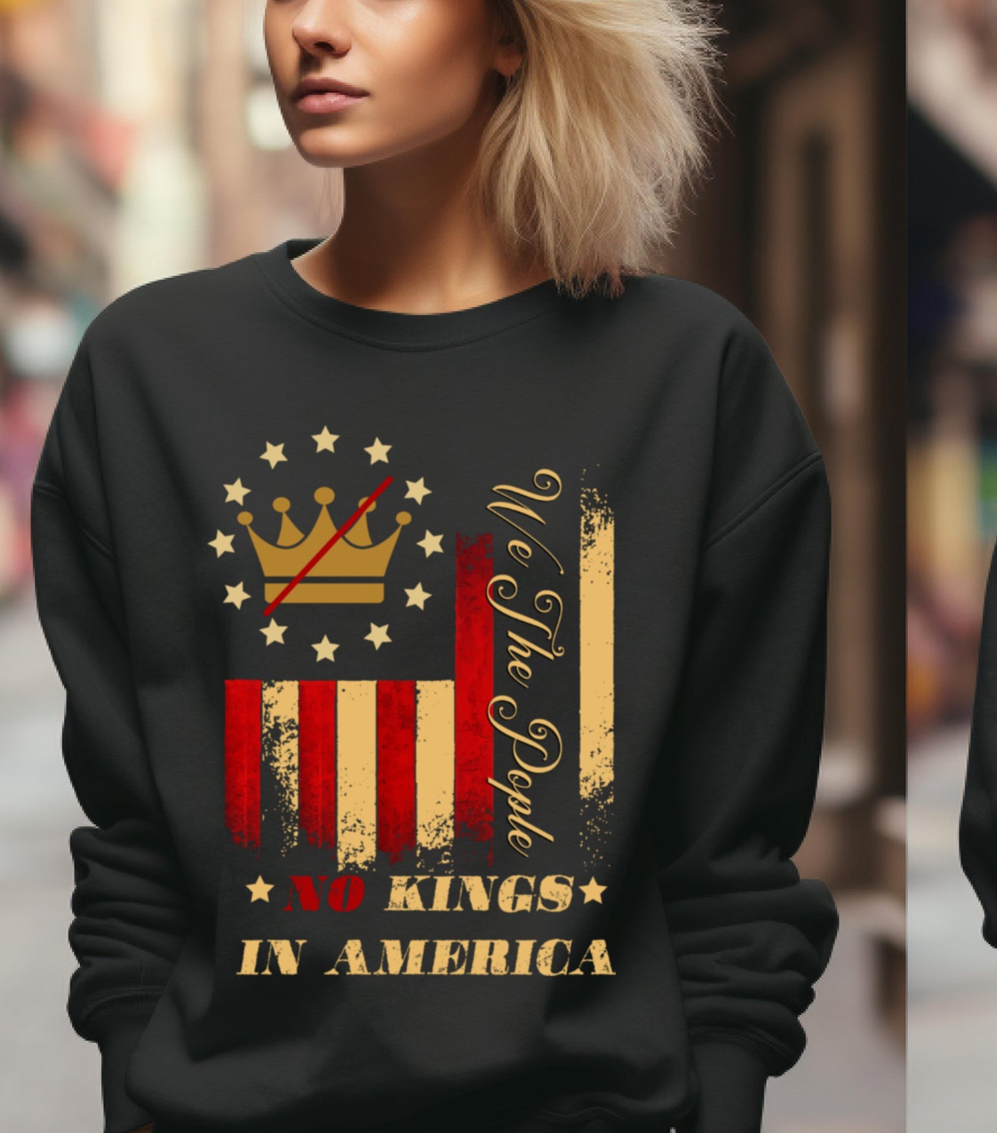 No Kings in America Sweatshirt, Anti Authoritarian Protest Sweatshirt, For Social Justice Sweatshirt,  Democracy Not Monarchy America Sweatshirt, Nope Kings Sweatshirt (Copy)