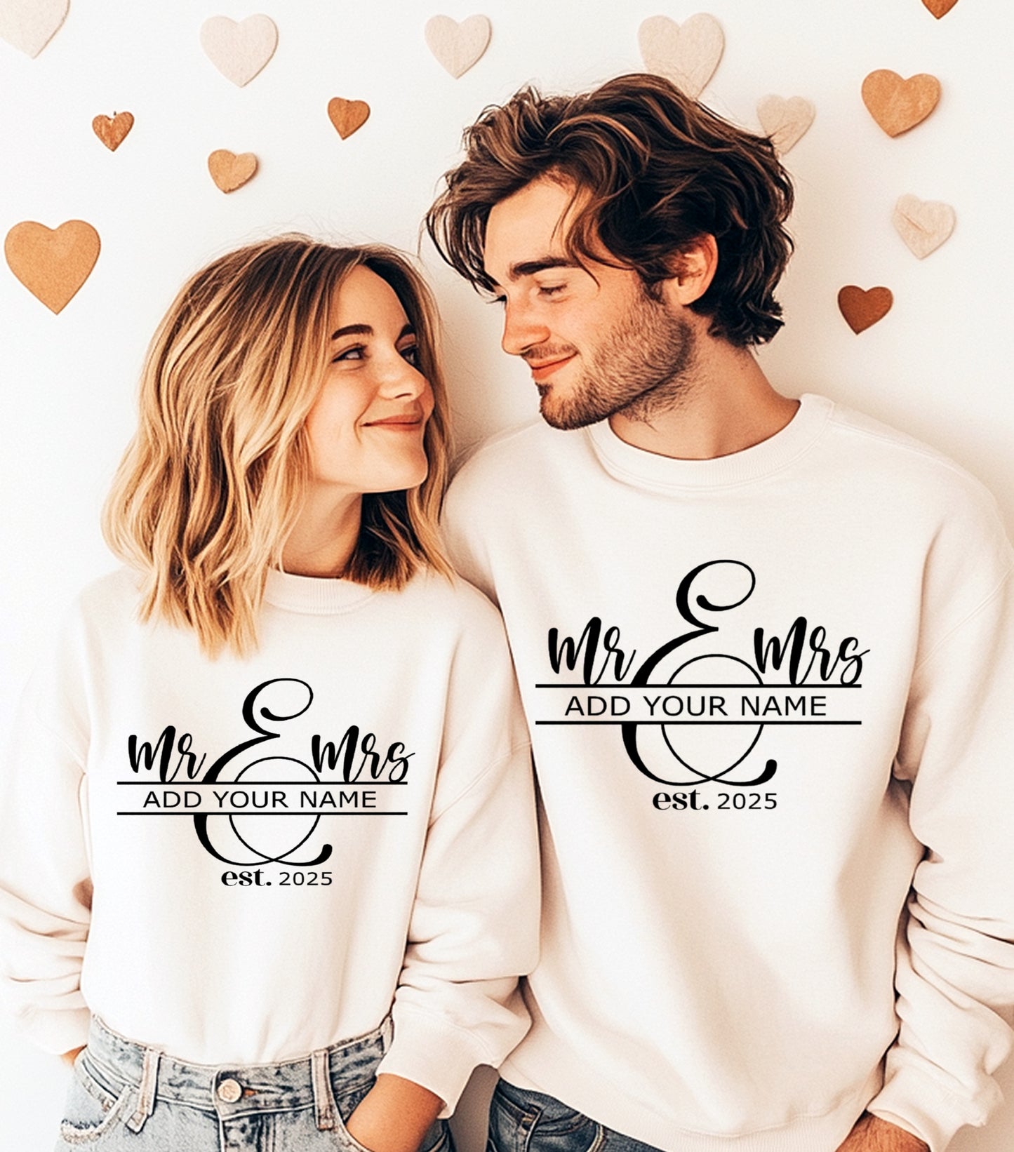 Mr and Mrs Sweatshirt, Spilt Monogram Sweatshirt, Wedding Signs sweatshirt, Last Name Sign sweatshirt, Family Name Sign sweatshirt