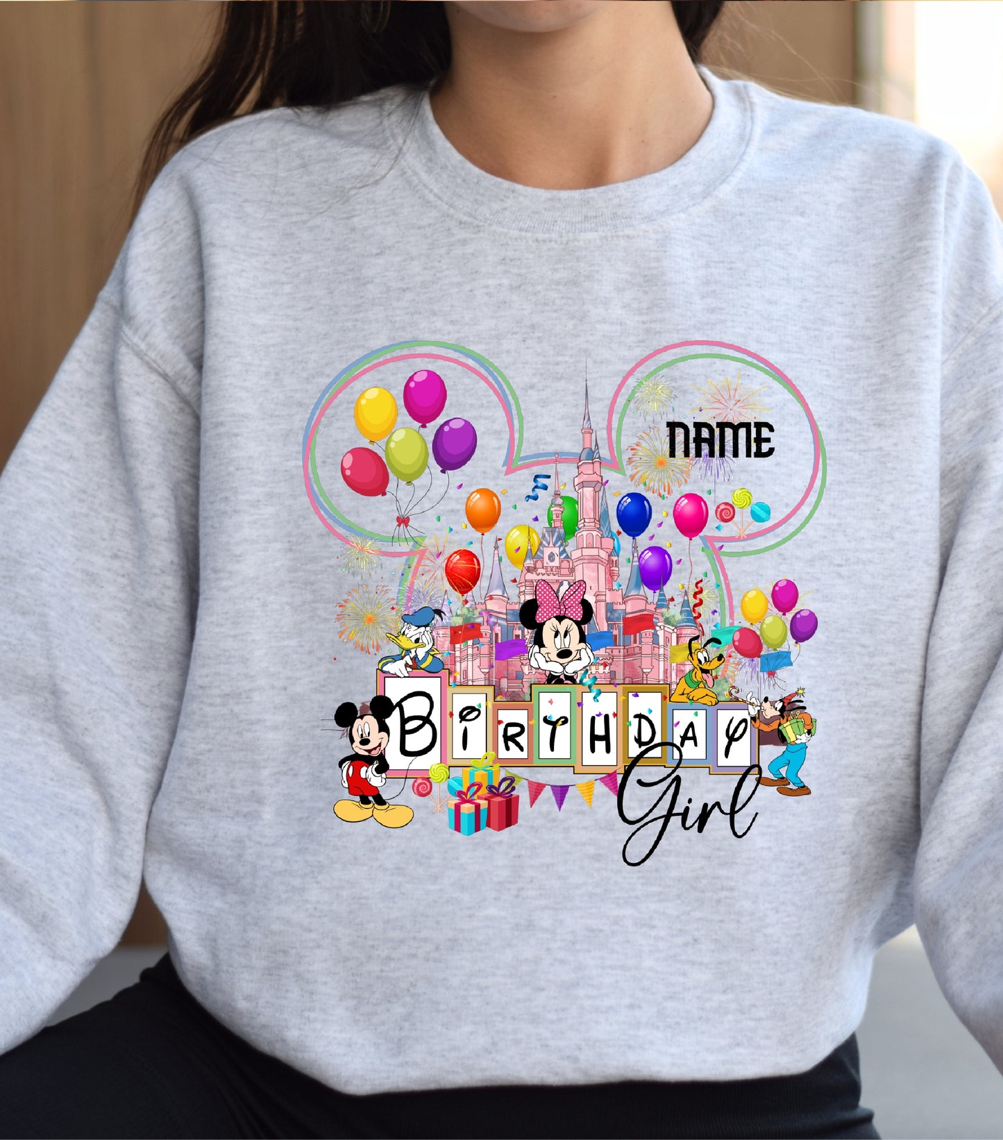 Personalized Birthday Girl Sweatshirt, Custom Name, Happy Birthday sweatshirt, Family Vacation 2025 Sweatshirt,  Wish Trip 2025, Magical Kingdom sweatshirt