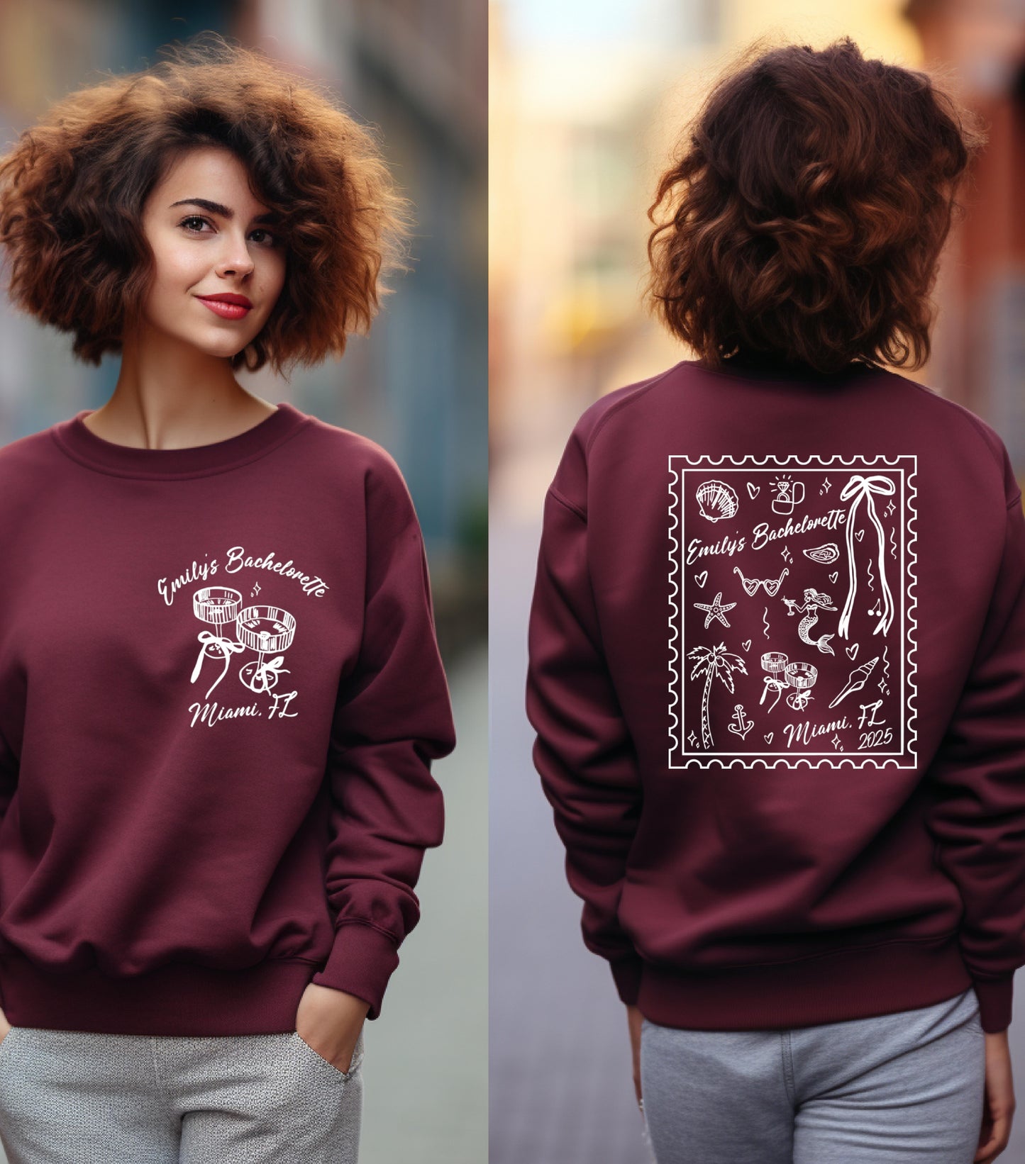 Personalized Summer Mermaid Bachelorette Sweatshirt, Beach Bachelorette Sweatshirt, Mermaid Bach Sweatshirt,  Coastal Bachelorette sweatshirt, Tropical Bach Party sweatshirt