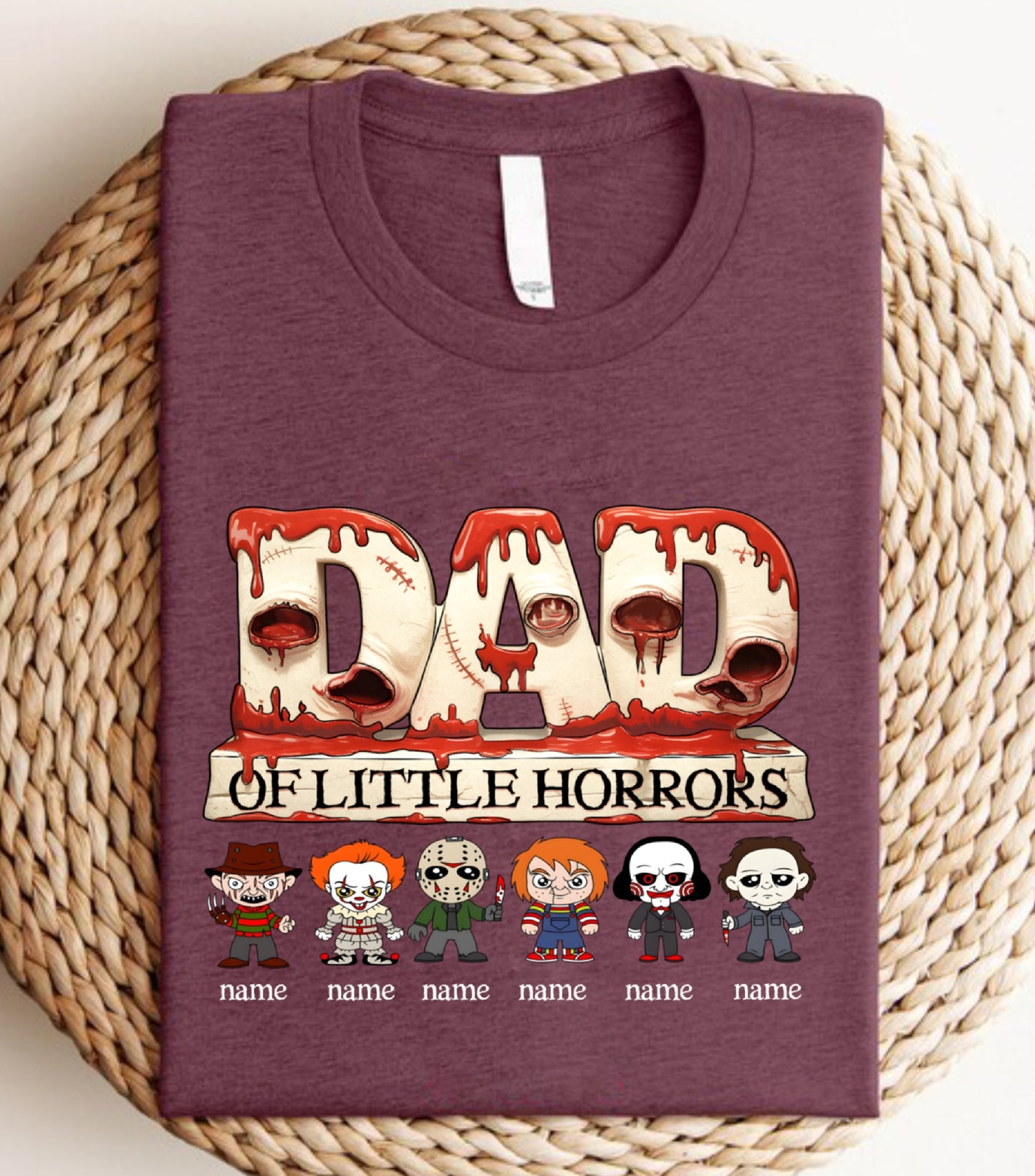 Personalized Dad Horror Sweatshirt, Horror Characters Movie Sweatshirt, Custom Dad Of kids Horrors Sweatshirt, Custom Sweatshirt