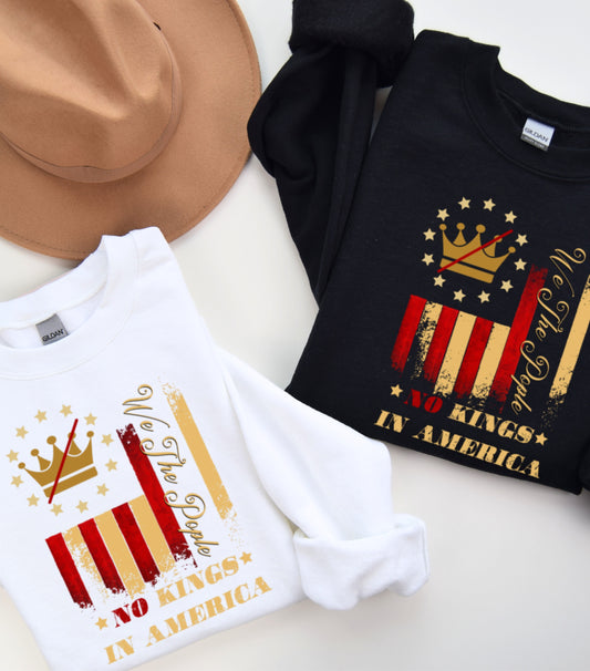 No Kings in America Sweatshirt, Anti Authoritarian Protest Sweatshirt, For Social Justice Sweatshirt,  Democracy Not Monarchy America Sweatshirt, Nope Kings Sweatshirt (Copy)