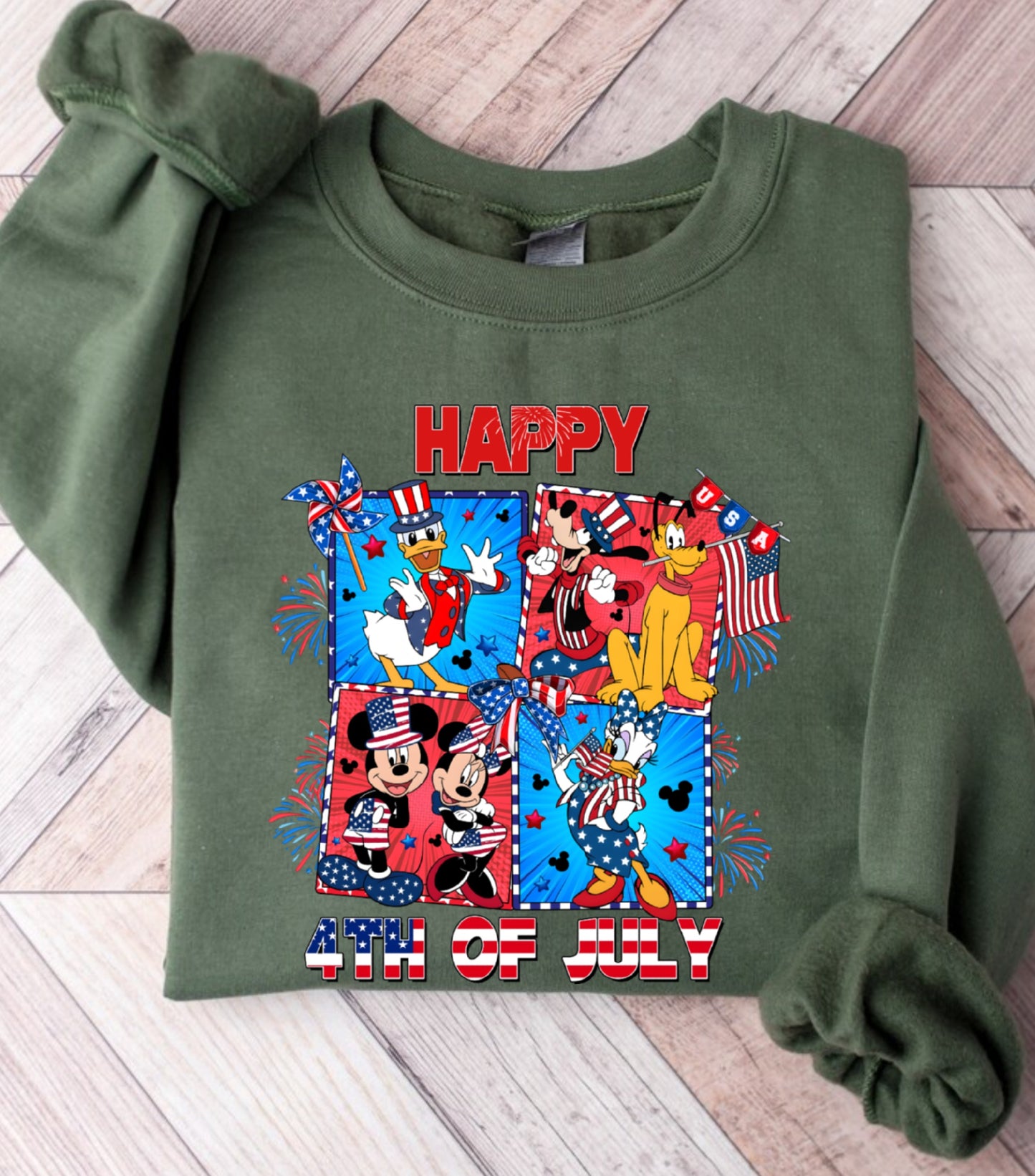 Mouse 4th Of July Sweatshirt, Cartoon 4th July Sweatshirt, Fourth Of July, Independence Day Sweatshirt, &nbsp;4t of July Coquette Sweatshirt