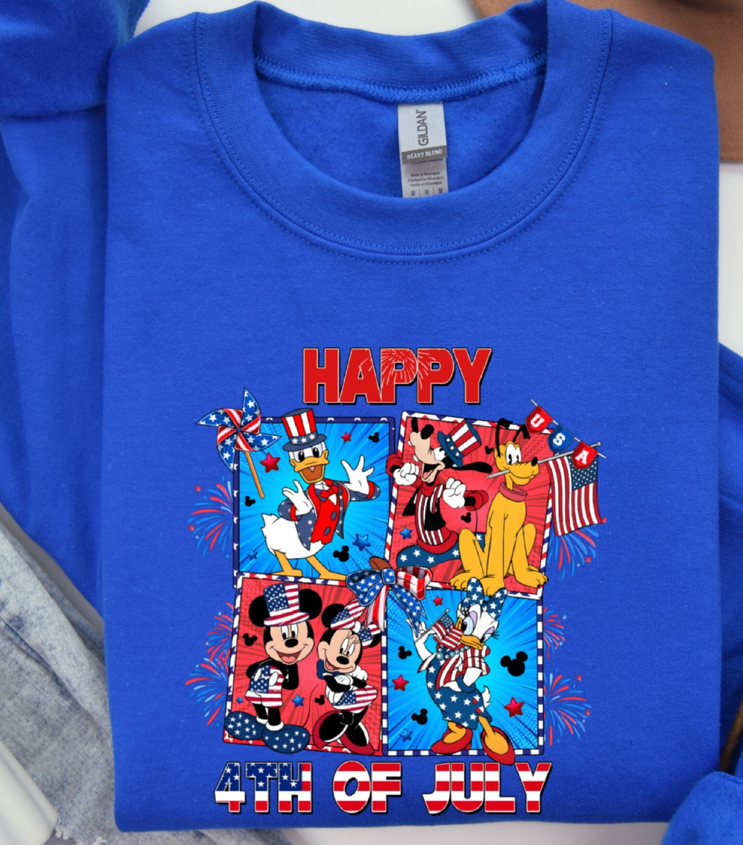 Mouse 4th Of July Sweatshirt, Cartoon 4th July Sweatshirt, Fourth Of July, Independence Day Sweatshirt, &nbsp;4t of July Coquette Sweatshirt