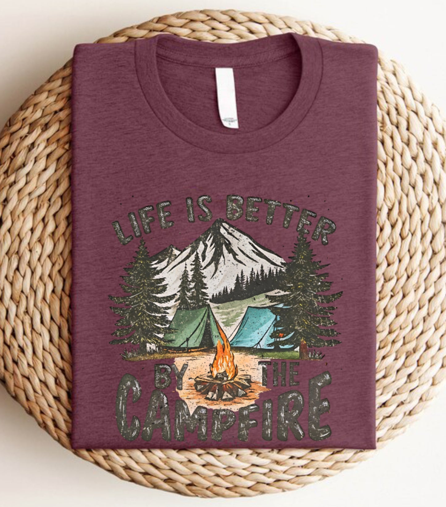 Life Is Better By The Campfire Sweatshirt, Camping Retro Sweatshirt, summer vibes and holiday sweatshirt