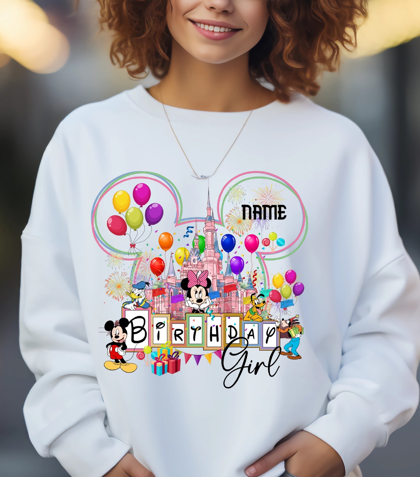 Personalized Birthday Girl Sweatshirt, Custom Name, Happy Birthday sweatshirt, Family Vacation 2025 Sweatshirt,  Wish Trip 2025, Magical Kingdom sweatshirt