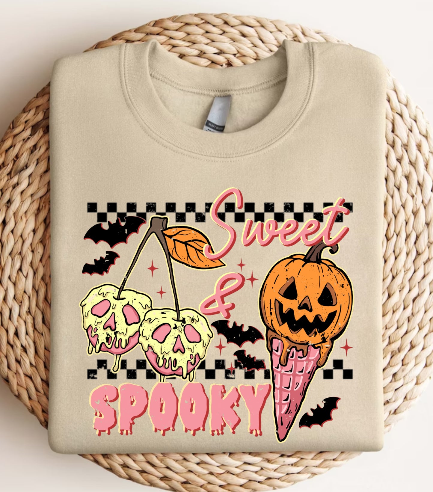 Sweet and Spooky Halloween Sweatshirt, Trendy Halloween Ice cream Sweatshirt, Funny Spooky Season,  Trick or treat sweatshirt, Funny Fall Summer sweatshirt