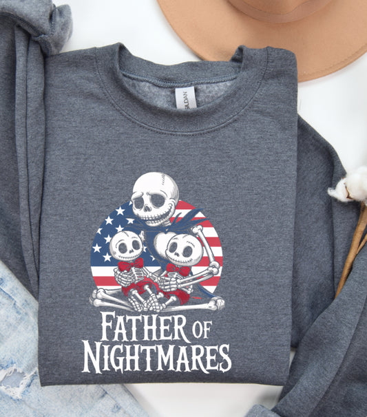 Father Of Nightmares Sweatshirt, Dad And Son Sweatshirt, Skellington Nightmare Sweatshirt, Father’s Day Gift Sweatshirt