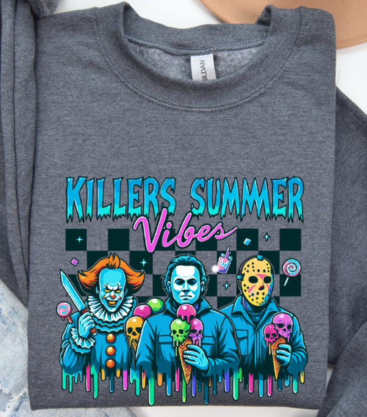 Summer Halloween Sweatshirt, Killers Summer Vibes Sweatshirt, Funny Halloween Funny sweatshirt,  Halloween in Summer Sweatshirt