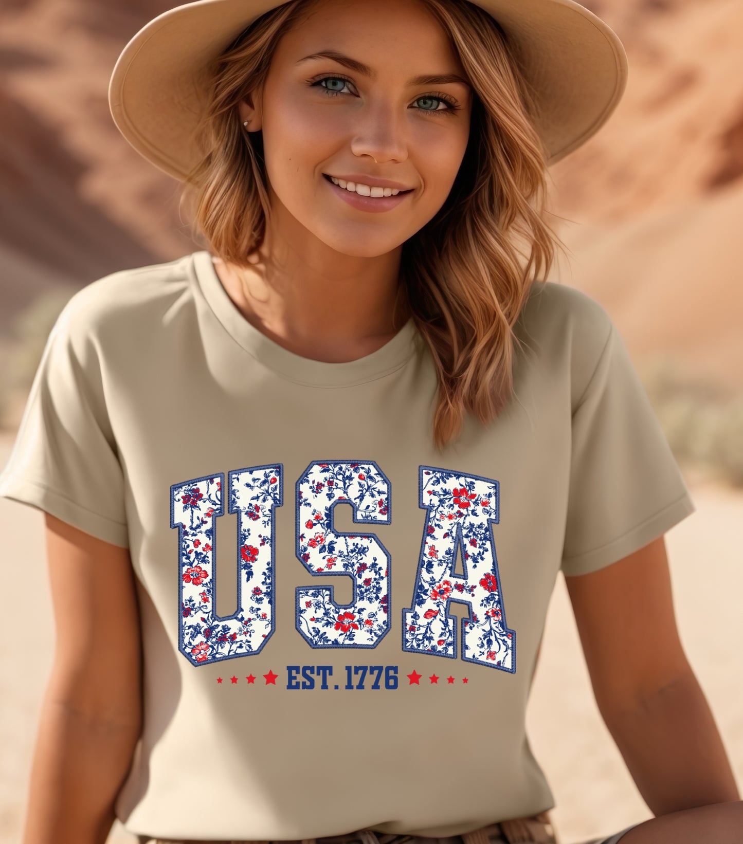 America Patriotic Shirt, 4th Of July Shirt, Independence Day Shirt,  Flower 4th of july shirt