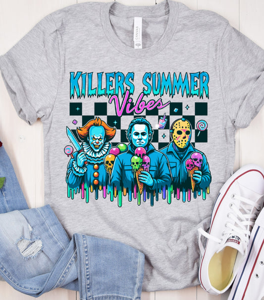 Summer Halloween Shirt, Killers Summer Vibes T-Shirt, Funny Halloween Funny shirt,  Halloween in Summer Shirt