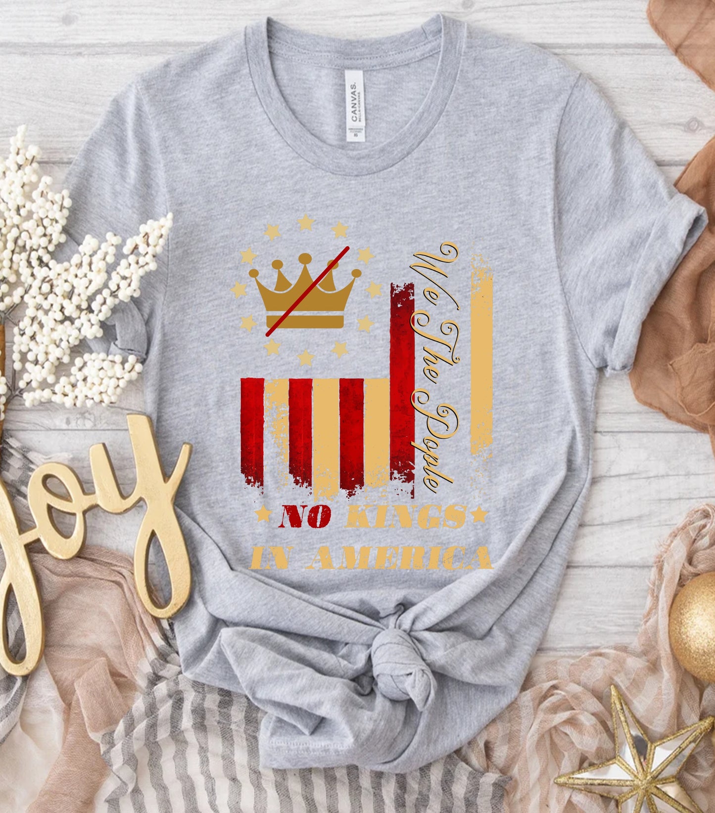 No Kings in America T-Shirt, Anti Authoritarian Protest T-Shirt, For Social Justice Shirt,  Democracy Not Monarchy America Shirt, Nope Kings T-Shirt (Copy)