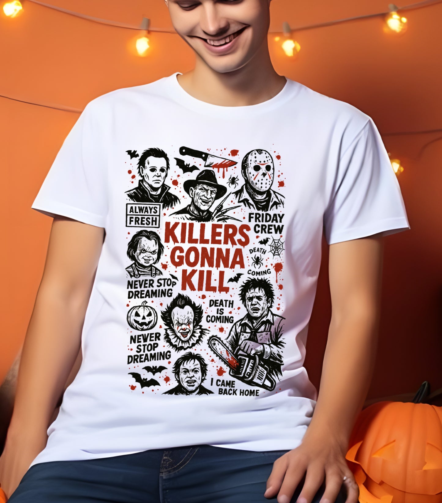 Horror Friends T-Shirt, Retro Halloween Shirt, The Boys Of Fall for gift Shirt, Horror Movie Halloween Shirt