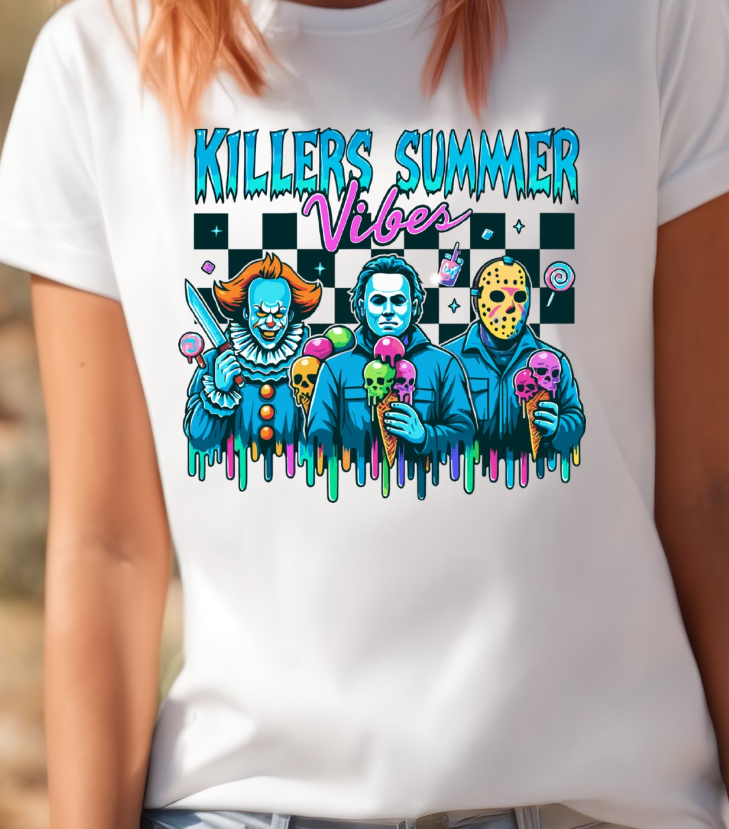 Summer Halloween Shirt, Killers Summer Vibes T-Shirt, Funny Halloween Funny shirt,  Halloween in Summer Shirt