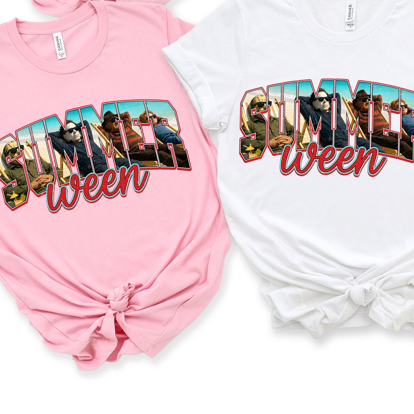 Horror Killers Summerween T-Shirt,, Horror Characters Shirt, Killers for Summer Vibes T-Shirt, Happy Summer Halloween Shirt