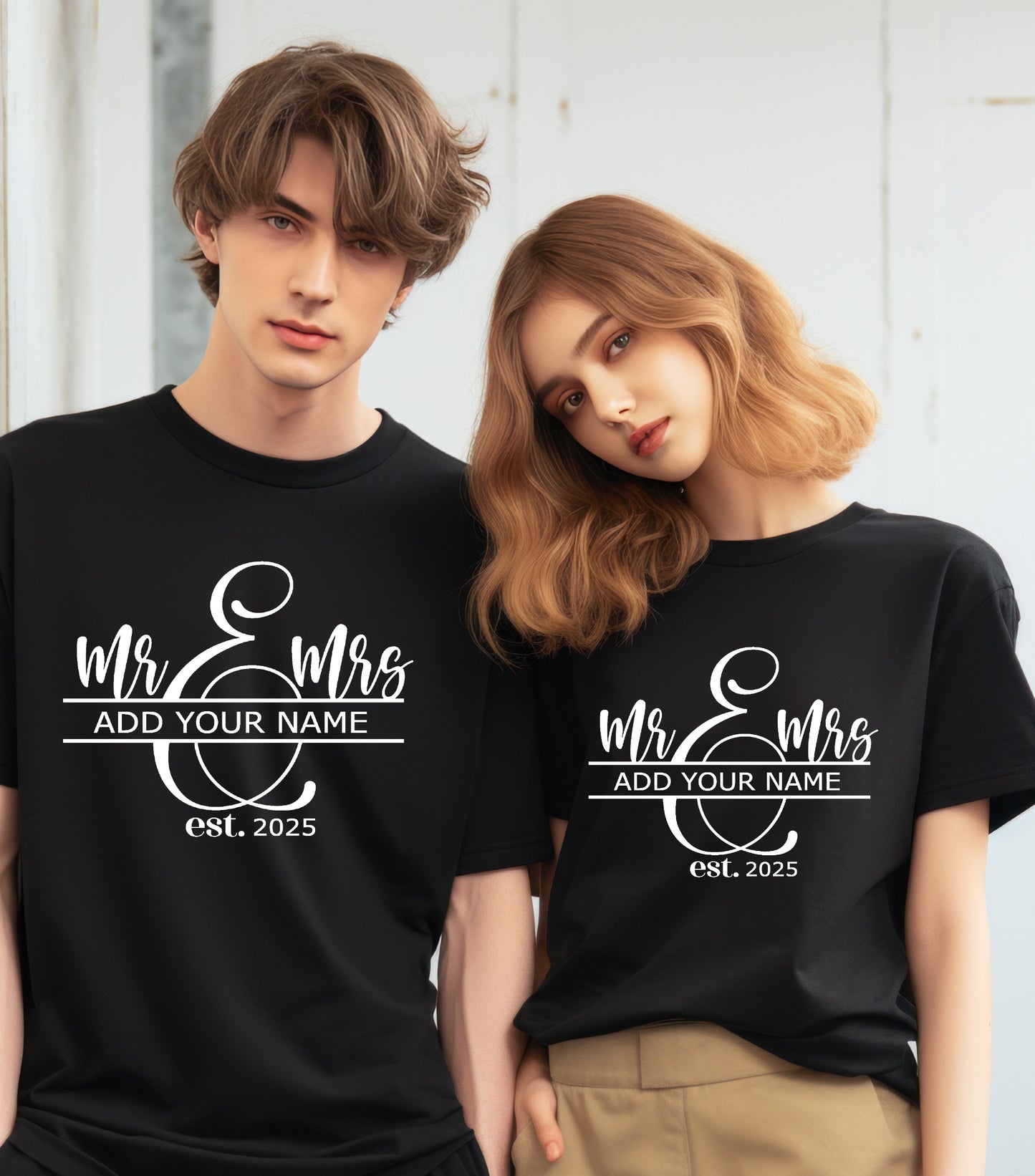 Mr and Mrs Shirt, Spilt Monogram Shirt, Wedding Signs shirt, Last Name Sign shirt, Family Name Sign shirt