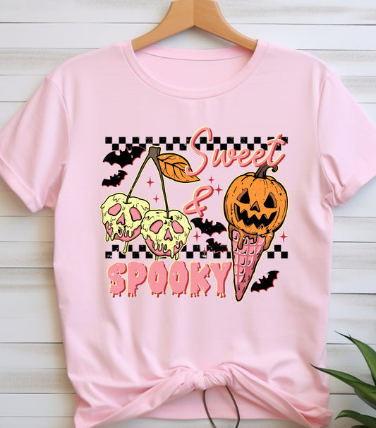 Sweet and Spooky Halloween T-Shirt, Trendy Halloween Ice cream Shirt, Funny Spooky Season, Trick or treat shirt,  Funny Fall Summer shirt