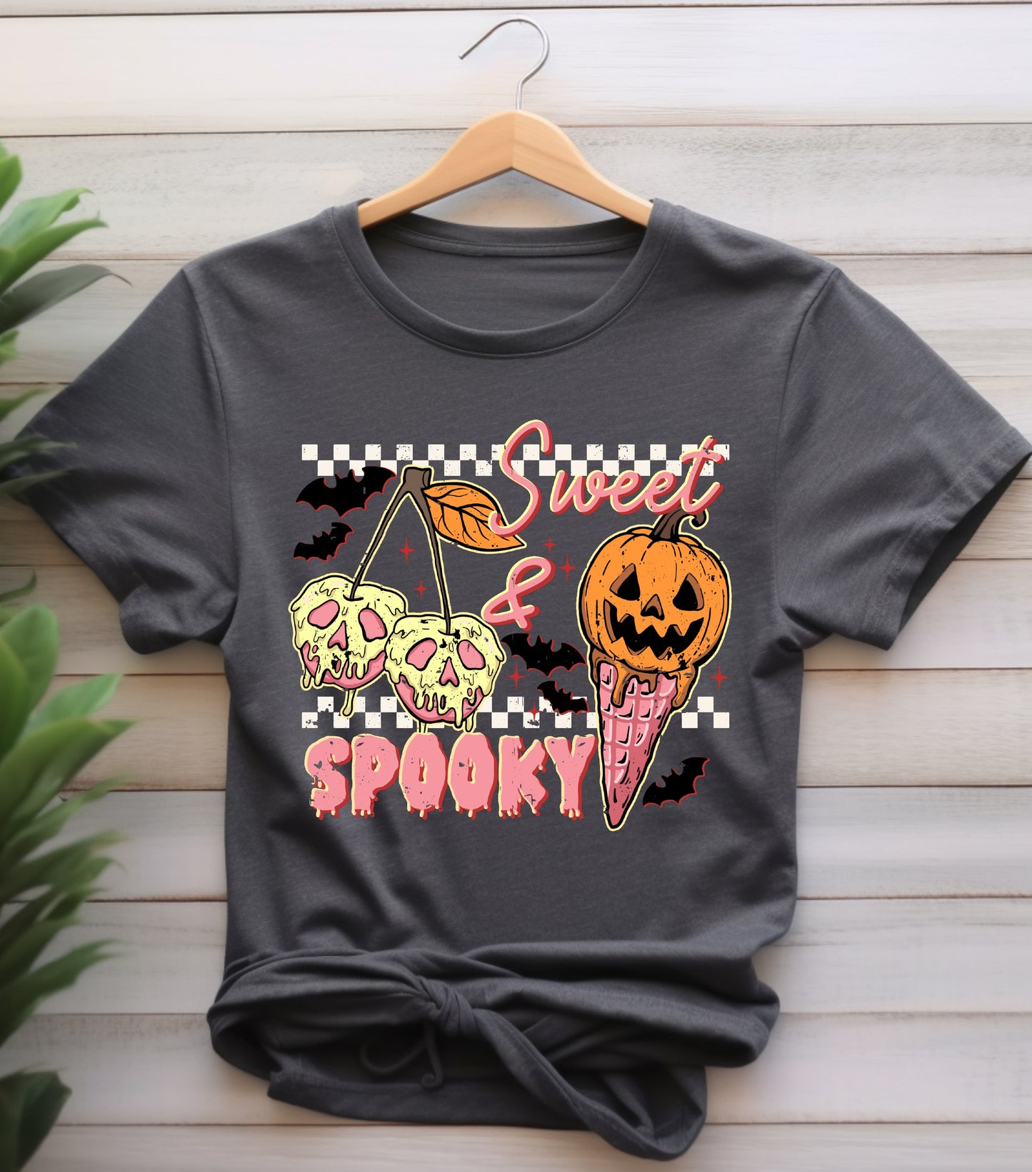 Sweet and Spooky Halloween T-Shirt, Trendy Halloween Ice cream Shirt, Funny Spooky Season, Trick or treat shirt,  Funny Fall Summer shirt