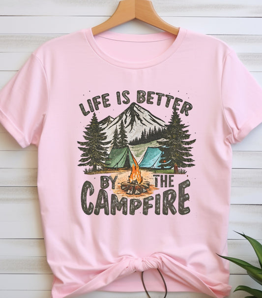 Life Is Better By The Campfire Shirt, Camping Retro Shirt, summer vibes and holiday shirt