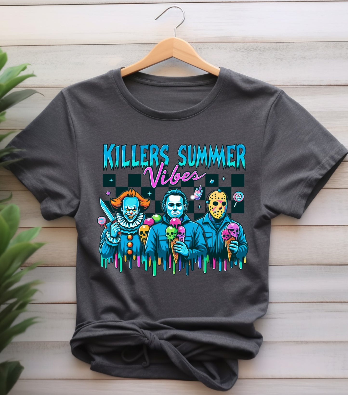 Summer Halloween Shirt, Killers Summer Vibes T-Shirt, Funny Halloween Funny shirt,  Halloween in Summer Shirt