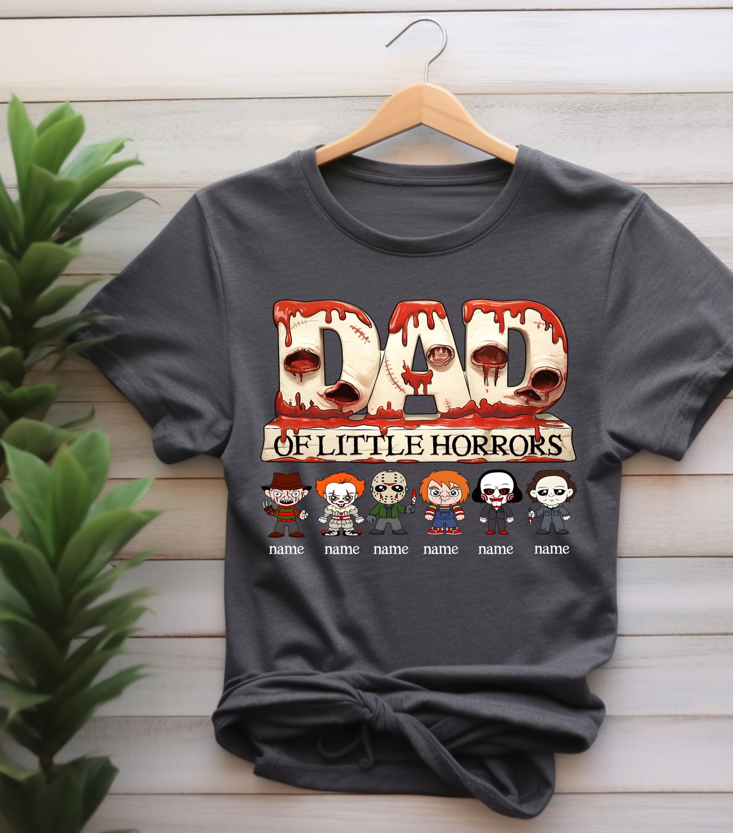 Personalized Dad Horror Shirt, Horror Characters Movie Shirt, Custom Dad Of kids Horrors Shirt, Custom Shirt