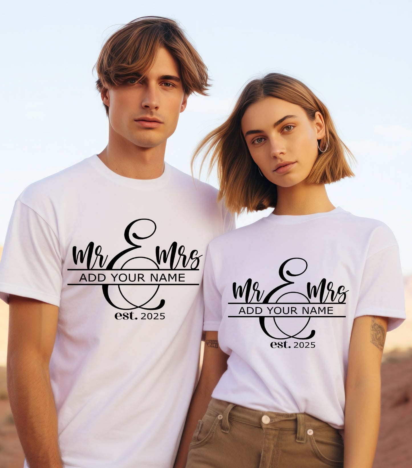 Mr and Mrs Shirt, Spilt Monogram Shirt, Wedding Signs shirt, Last Name Sign shirt, Family Name Sign shirt