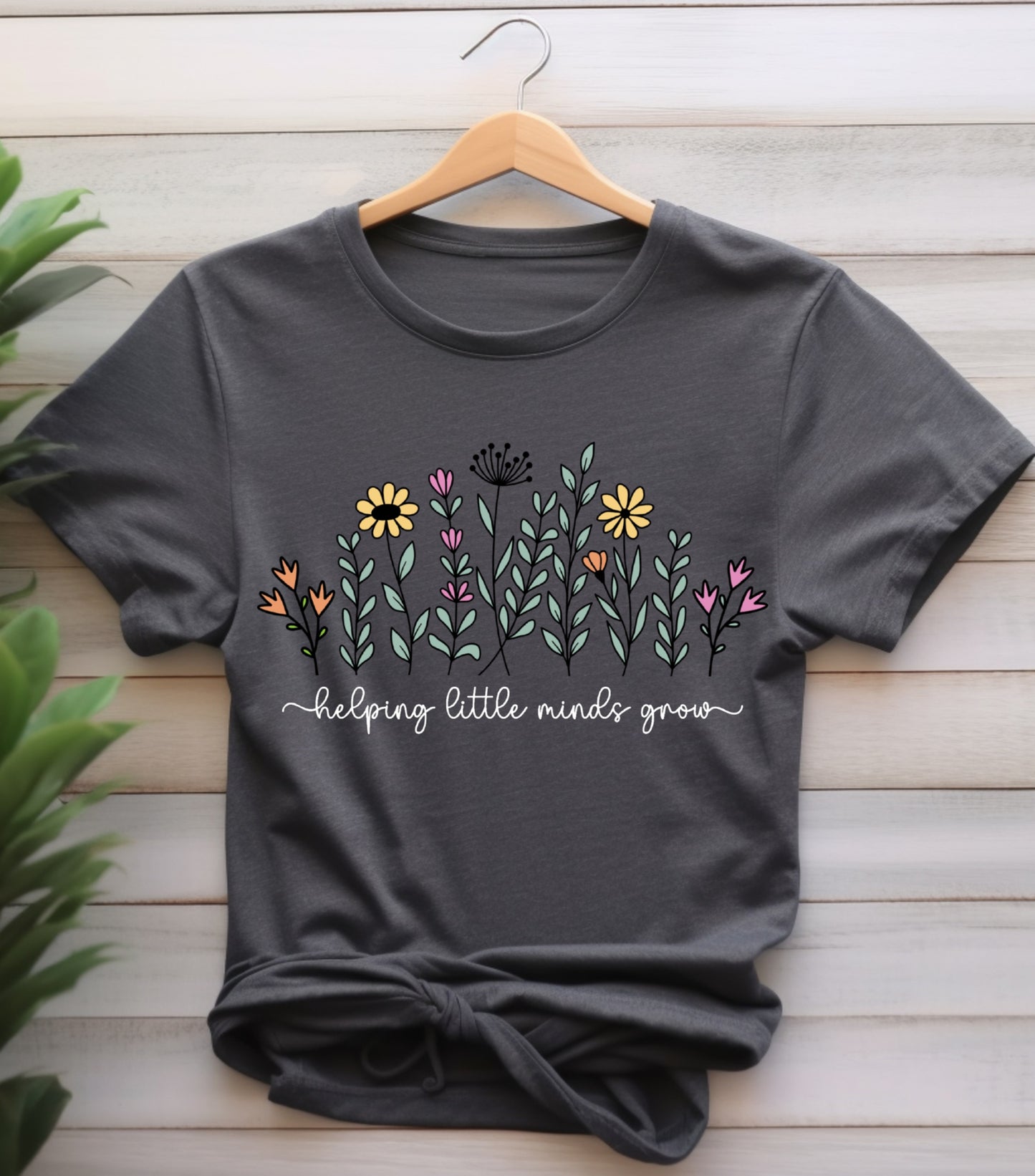 Teacher Wildflowers Shirt, Helping Little Minds Grow T-Shirt, Teacher Boho Flowers shirt, Gift for Teacher shirt