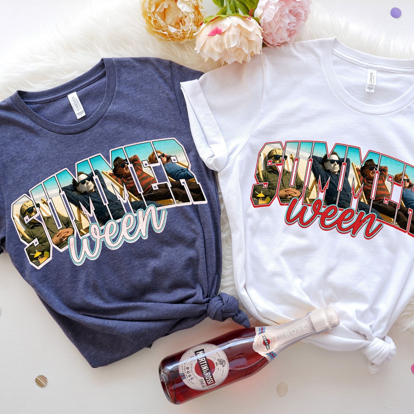 Horror Killers Summerween T-Shirt,, Horror Characters Shirt, Killers for Summer Vibes T-Shirt, Happy Summer Halloween Shirt