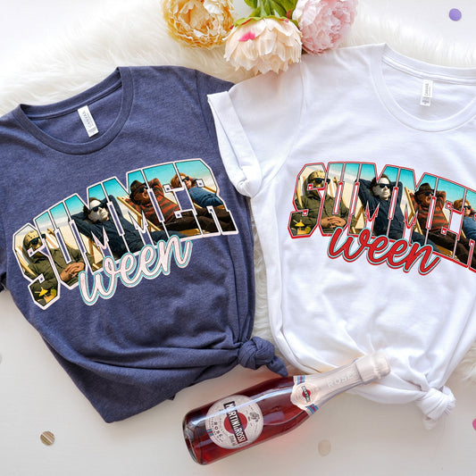 Horror Killers Summerween T-Shirt,, Horror Characters Shirt, Killers for Summer Vibes T-Shirt, Happy Summer Halloween Shirt