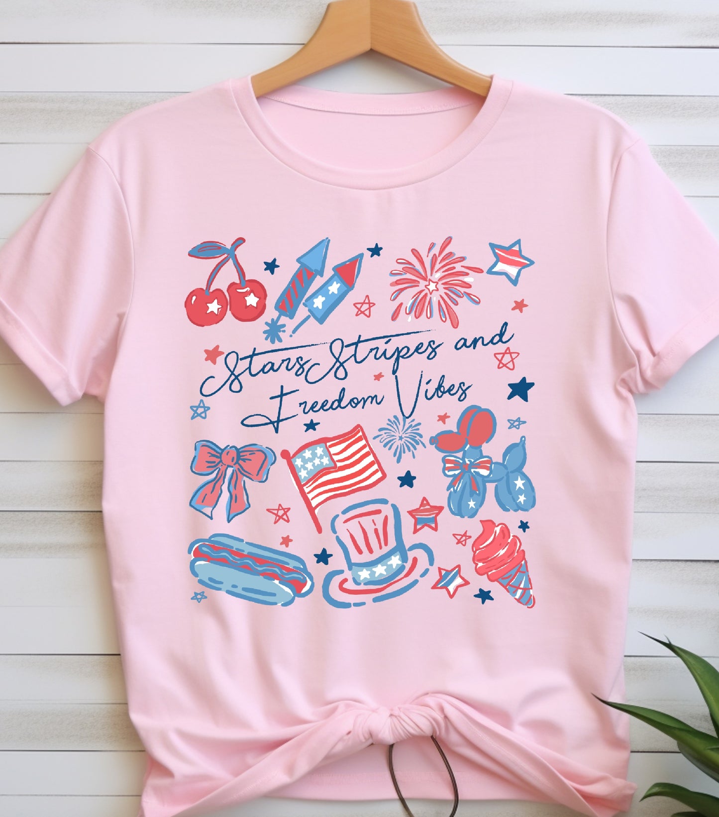 Stars Stipes and Freedom Vibes Shirt, 4th Of July shirt, Girly American shirt, America Coquette shirt