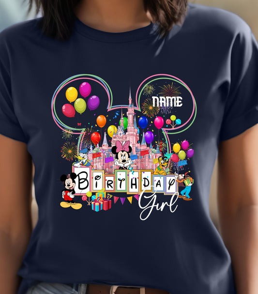 Personalized Birthday Girl Shirt, Custom Name, Happy Birthday shirt, Family Vacation 2025 Shirt,  Wish Trip 2025, Magical Kingdom shirt