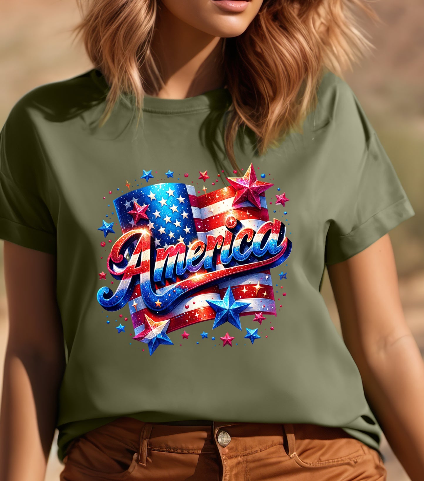 Flag America Patriotic Shirt, 4th Of July Shirt, Independence Day Shirt,  Flower 4th of july shirt