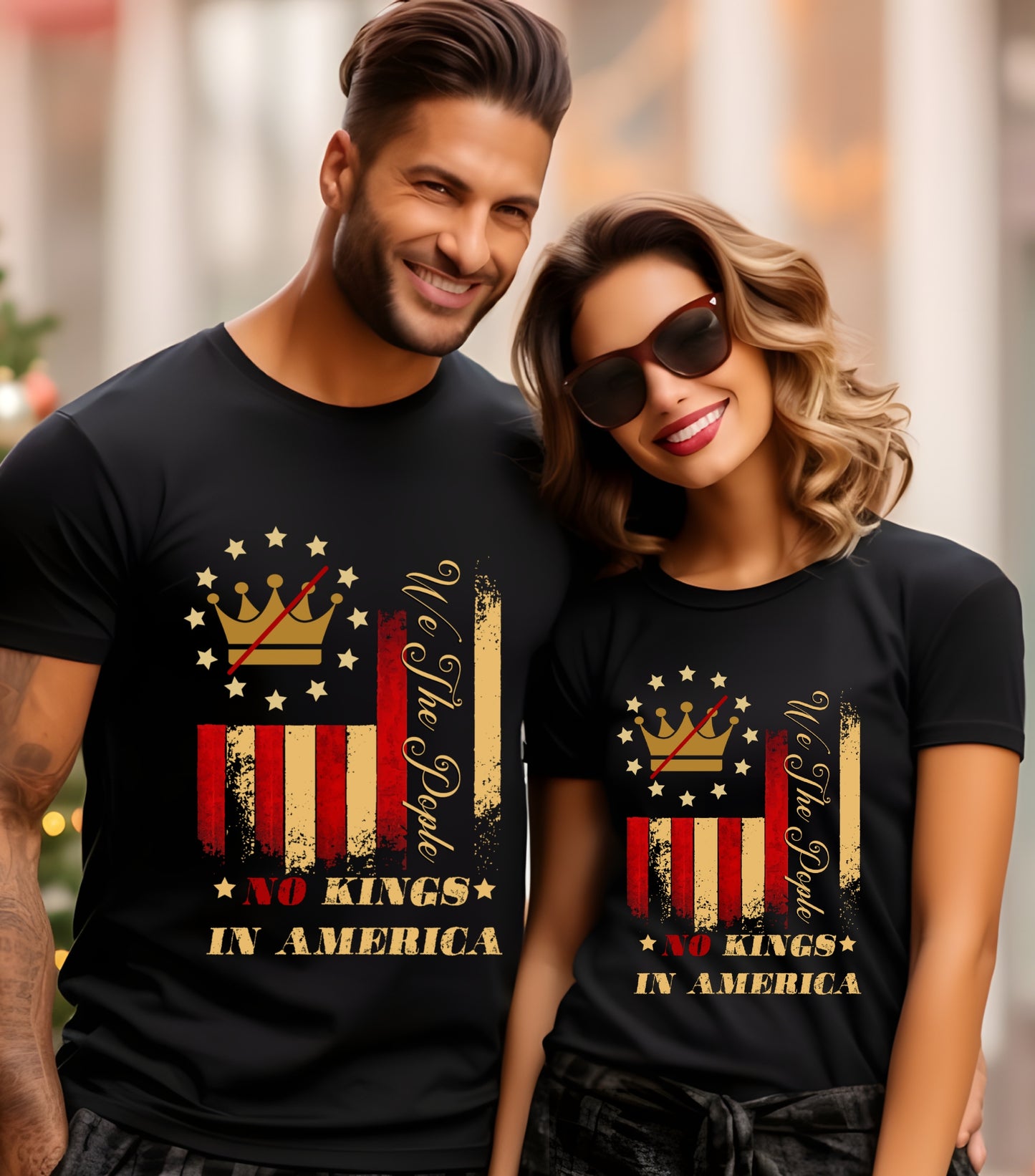 No Kings in America T-Shirt, Anti Authoritarian Protest T-Shirt, For Social Justice Shirt,  Democracy Not Monarchy America Shirt, Nope Kings T-Shirt (Copy)