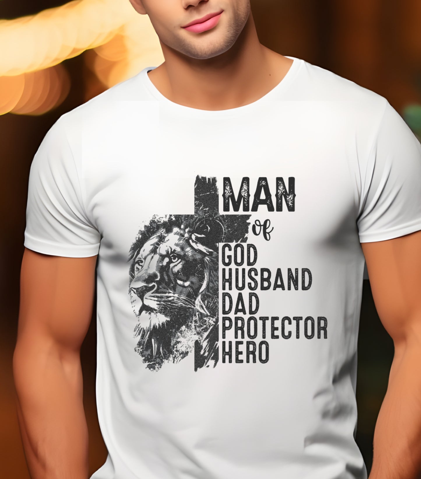 Dad Christian Shirt, Man of God shirt, bible verse Jesus shirt, Dad lion shirt, Christian cross Shirt