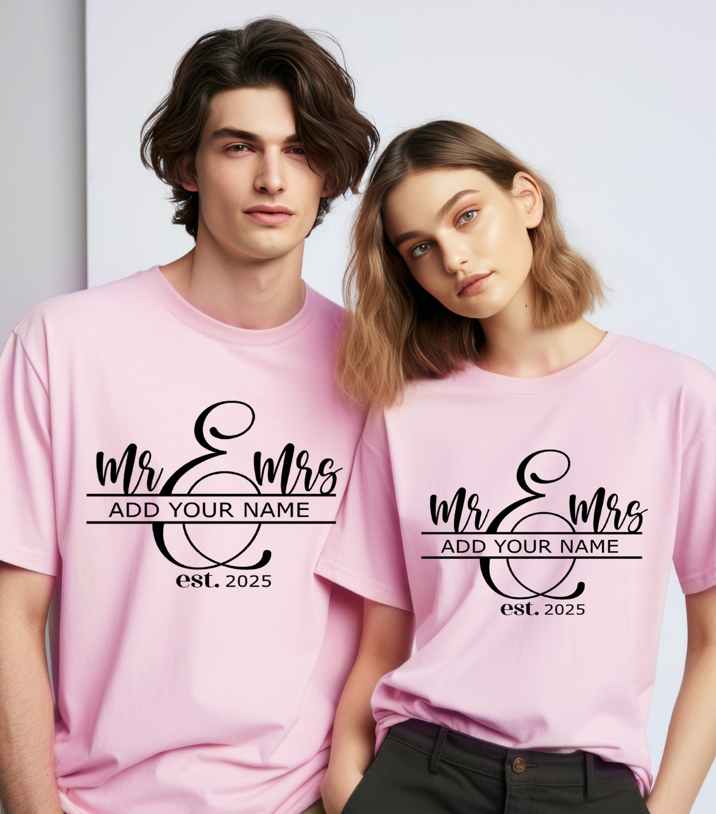 Mr and Mrs Shirt, Spilt Monogram Shirt, Wedding Signs shirt, Last Name Sign shirt, Family Name Sign shirt