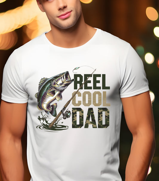 Retro Reel Cool Dad Shirt, Wishin' I Was Fishin' Shirt, Fishing Dad Shirt,   Bass Fishing Shirt, Dad Birthday Gift Shirt