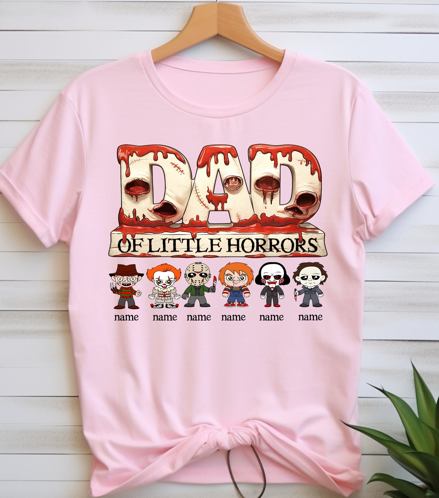 Personalized Dad Horror Shirt, Horror Characters Movie Shirt, Custom Dad Of kids Horrors Shirt, Custom Shirt