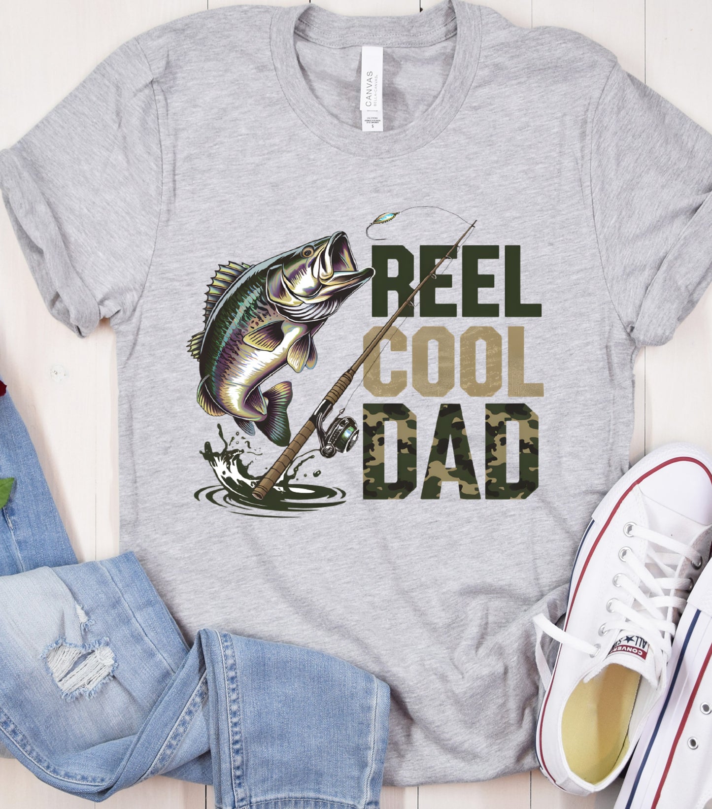 Retro Reel Cool Dad Shirt, Wishin' I Was Fishin' Shirt, Fishing Dad Shirt,   Bass Fishing Shirt, Dad Birthday Gift Shirt