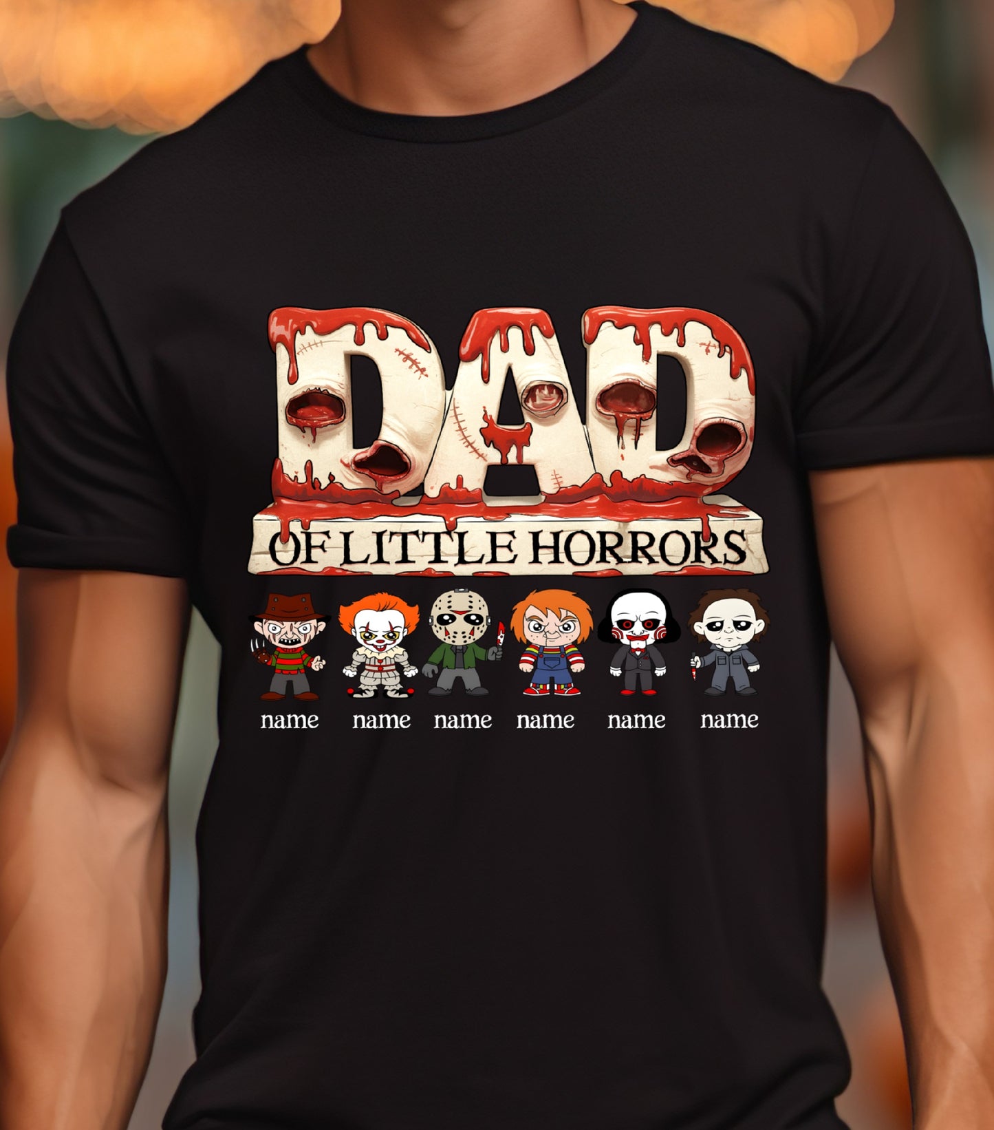 Personalized Dad Horror Shirt, Horror Characters Movie Shirt, Custom Dad Of kids Horrors Shirt, Custom Shirt