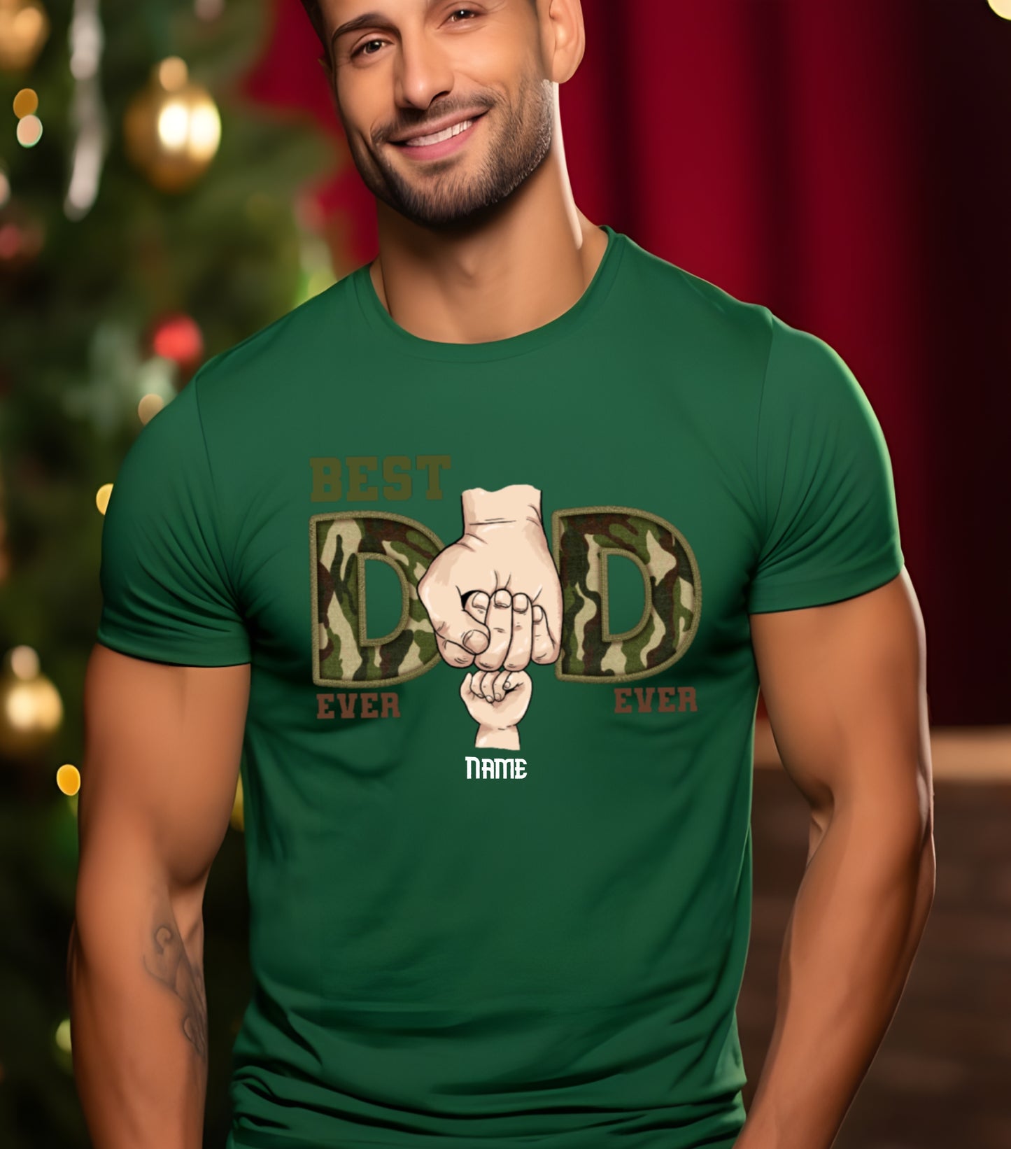 Best dad ever Shirt, Custom name dad and kids Shirt, dad military shirt,  Father custom kids name Shirt