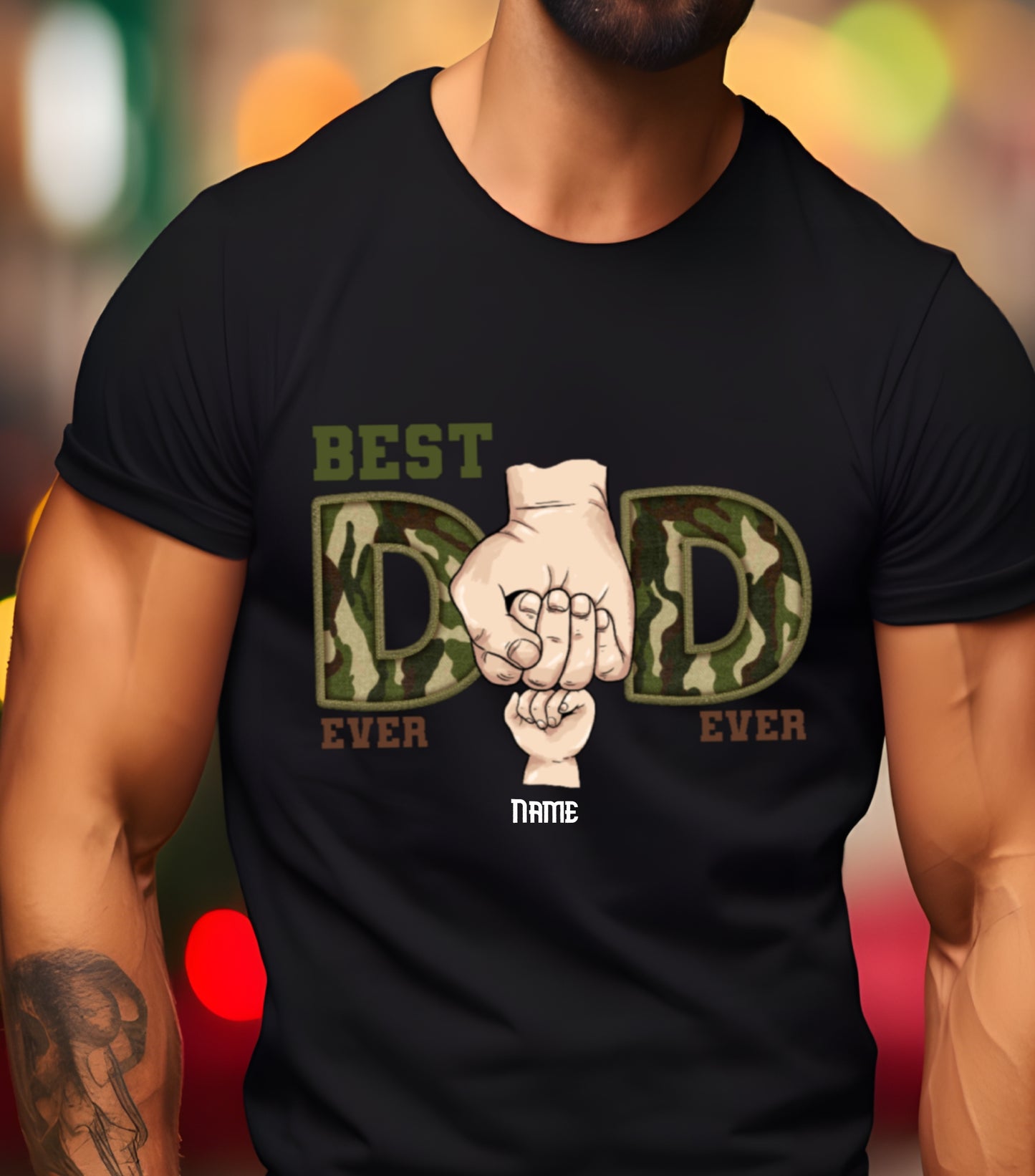 Best dad ever Shirt, Custom name dad and kids Shirt, dad military shirt,  Father custom kids name Shirt